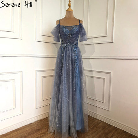 On Sale No Return No Refund Gradual Wine Red A-Line Evening Gowns 2025 Beaded Spaghetti Strap For Women Party LA70776