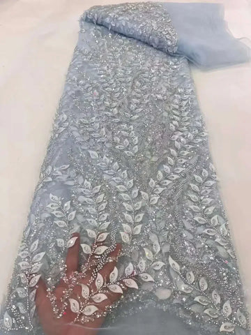 Gray One Shoulder Lace Up Beaded Luxury Ball Gown Bride Gowns Wedding Dress 2025 High End Custom Made HM231074