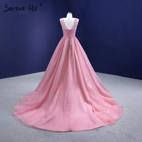 Vestidos de noche de alta gama, corte A, sin mangas, con cuentas, sexis, para mujer, HM67237 