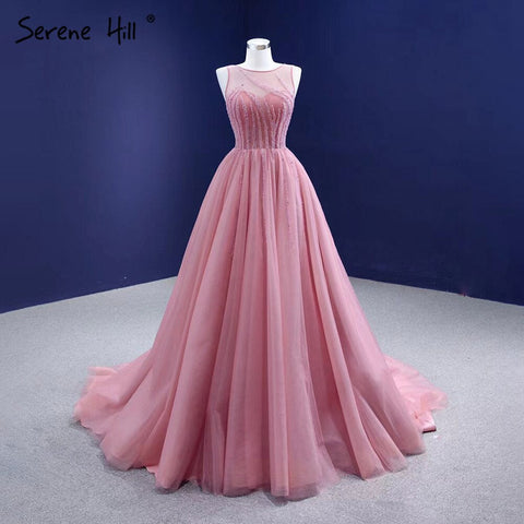 Vestidos de noche de alta gama, corte A, sin mangas, con cuentas, sexis, para mujer, HM67237 