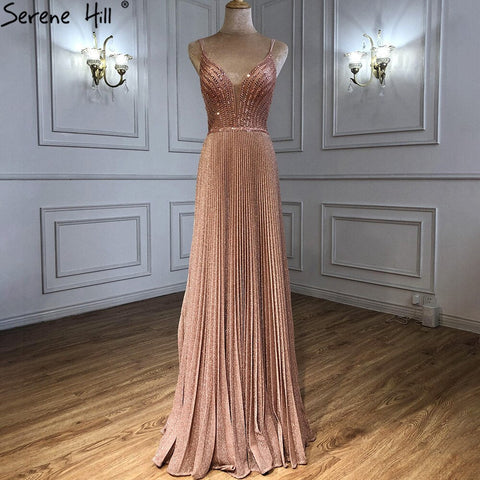 Green A-Line Sexy Prom Dresses 2025 Beaded Spaghetti Strap Graduation School Party Gowns LA71245