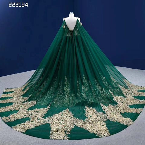 Robe de mariée sexy à bretelles spaghetti et perles, cape verte, à lacets, haut de gamme, sur mesure, HM222194, 2025 