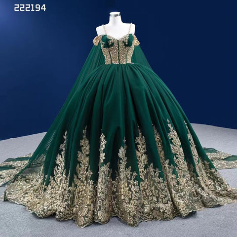 Robe de mariée sexy à bretelles spaghetti et perles, cape verte, à lacets, haut de gamme, sur mesure, HM222194, 2025 