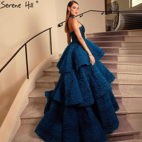 Green Halter Sexy Wedding Dresses 2025 Sleeveless Tiered Lace Up High-end Bridal Dress HM67232