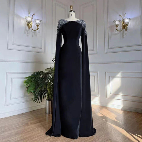 White Mermaid Evening Dress with Cape Sleeves Evening Dresses Gowns 2025 For Women Party LA70934