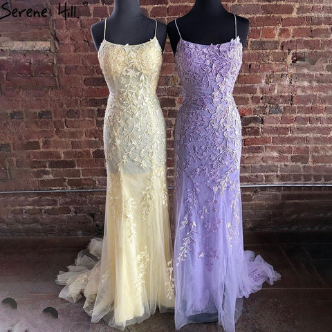 Green Spaghetti Strap Mermaid Prom Dresses 2025 Crystal Lace Elegant Graduation School Party Gown LA71162