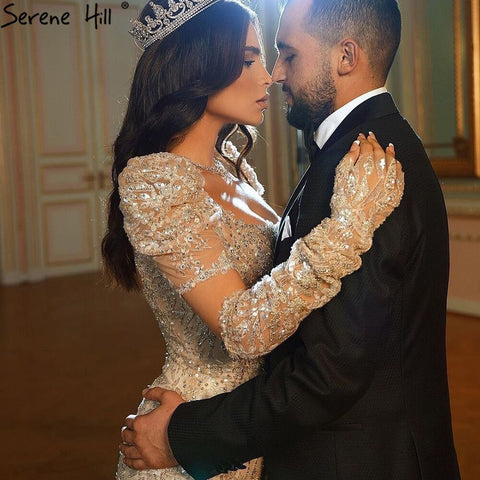 Iovry Luxury Detachable Sleeves Evening Dresses Gowns 2025 Mermaid Elegant Beading For Women Party LA71112