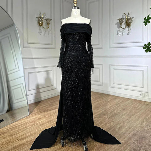 Luxury Tassel Lilac Off Shoulder Evening Dress with Cape LA72374