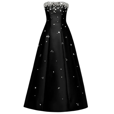 Vestido de noche de lujo con cuentas negras de Dubái para mujer, elegante vestido árabe para boda, cumpleaños, fiesta, LA72498 