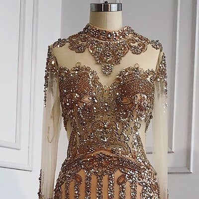 Vestido de noche musulmán de lujo negro con sobrefalda, corte sirena, largo y elegante, para mujer LA71011 