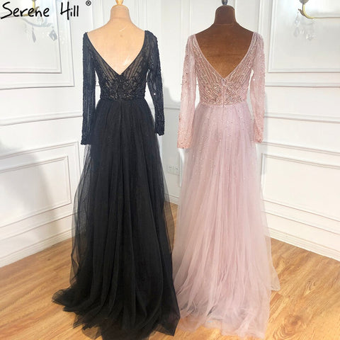 Vestido de noche elegante de sirena, de lujo, musulmán, rosa, con cola, para mujer, fiesta, LA70433 