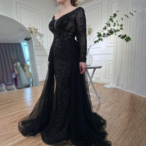 Vestido de noche elegante de sirena, de lujo, musulmán, rosa, con cola, para mujer, fiesta, LA70433 