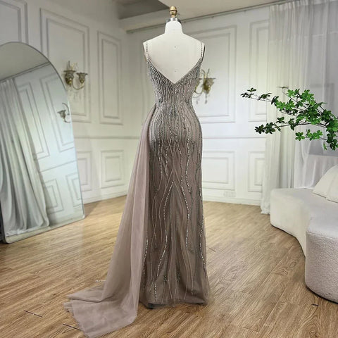 Vestidos de noche de sirena con tirantes finos y cuentas de lujo para mujer, vestidos de fiesta de graduación 2025 LA72276 