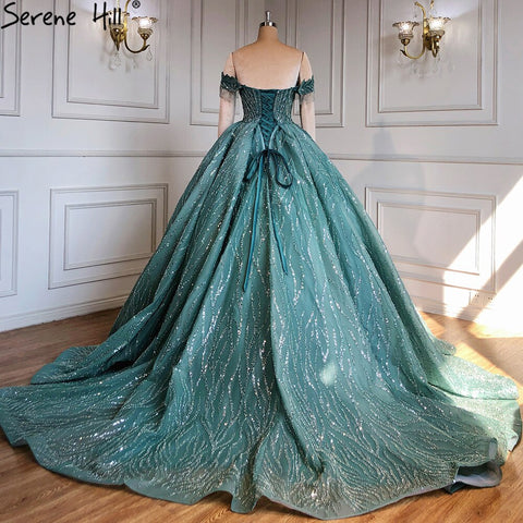 Robe de mariée de luxe à franges et perles, style menthe, haut de gamme, à lacets, HM67411, sur mesure, 2025 