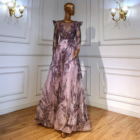 Moslim Blue A-Lijn Avond Jurken 2025 Lace Kralen Luxe pour votre fête LA71552 