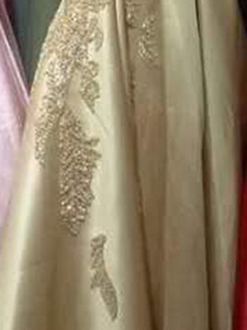 Robe de soirée de luxe en satin noir musulman, robe trapèze à perles, pour femmes, LA70919, 2025 