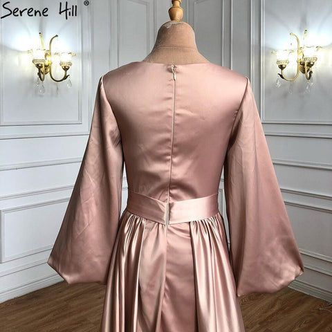 Robe de soirée trapèze style caftan musulman, manches lanternes, perles, sexy, pour femmes, LA71054, 2025 