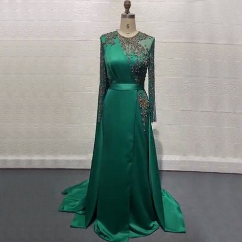 Robe de soirée musulmane violette luxueuse, fendue sur le côté, en satin, pour femme, LA71456, 2025 