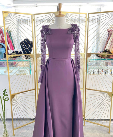 Robe de soirée musulmane verte détachable, élégante, avec perles, pour mariage, 2025, LA71057 