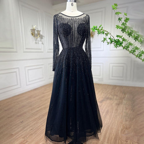 Vestidos de noche musulmanes de lujo con cuentas color caramelo, corte A, midi, hasta los tobillos, para mujer, formal, boda, fiesta, LA71111 