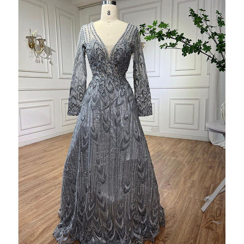 Vestidos de noche musulmanes de lujo con cuentas turquesa, corte A, midi, para mujer, formal, boda, fiesta, LA72122 