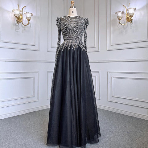 Robe de soirée rose musulmane, robe trapèze perlée, luxueuse, pour femme, modèle 2025, pour mariage, LA71290L 