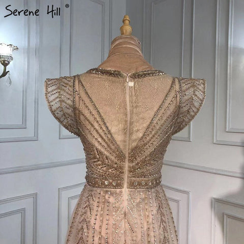 Nude Luxury Overskirt Evening Dresses Gowns 2025 Beaded Mermaid Sexy For Women Party LA71335