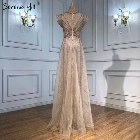 Nude Luxury Overskirt Evening Dresses Gowns 2025 Beaded Mermaid Sexy For Women Party LA71335