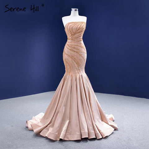 Nude Mermaid Sexy Evening Dresses Gowns 2025 Beaded Elegant High-end For Women Party HM67320