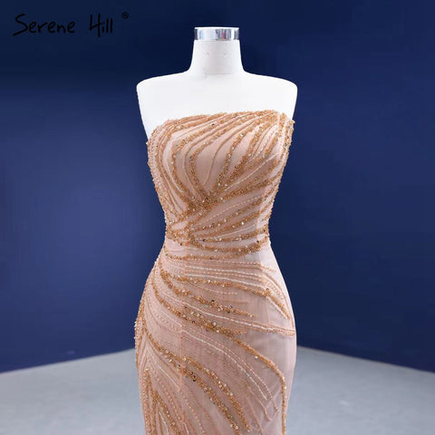 Nude Mermaid Sexy Evening Dresses Gowns 2025 Beaded Elegant High-end For Women Party HM67320
