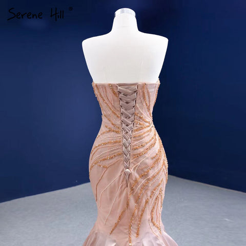 Nude Mermaid Sexy Evening Dresses Gowns 2025 Beaded Elegant High-end For Women Party HM67320