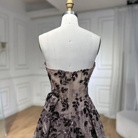 Pink A Line Elegant Off the Shoulder Luxury Beaded Sequins Dubai Evening Dress for Women Party 2025 LA72388