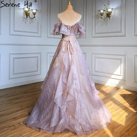 Pink A-Line Sexy Evening Dresses Gowns 2025 Beaded Sweetheart For Women Wedding Party LA71405