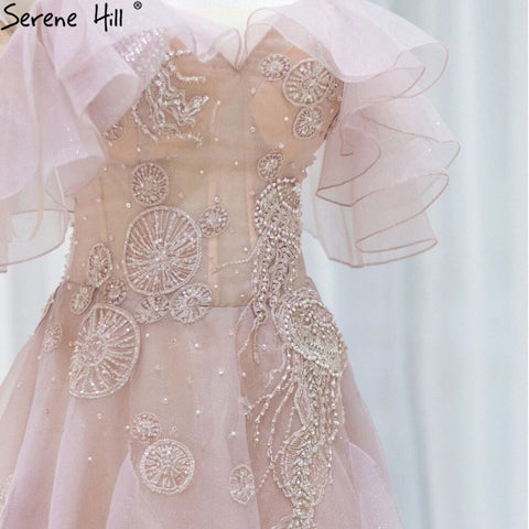 Pink A-Line Sexy Evening Dresses Gowns 2025 Beaded Sweetheart For Women Wedding Party LA71405