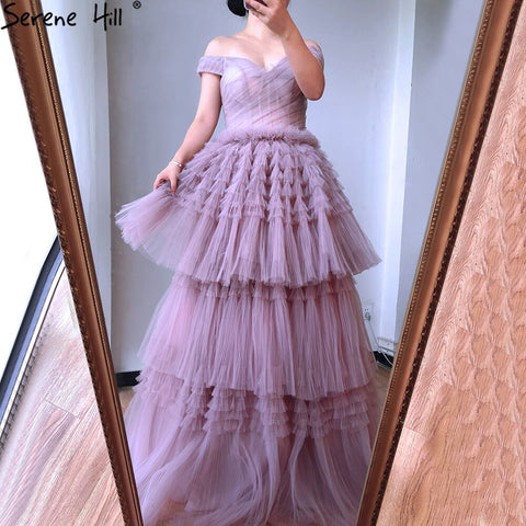 Pink A-Line Sexy Evening Dresses Gowns 2025 Sweetheart Tiered Simple For Women Party LA70725
