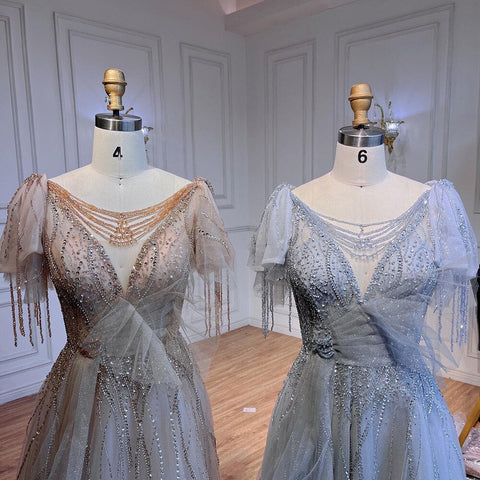 Pink Arabic Tassel A-line Beaded Prom Dresses Elegant Graduation Party Evening Gowns 2025 For Girls LA72066