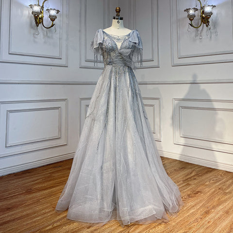 Pink Arabic Tassel A-line Beaded Prom Dresses Elegant Graduation Party Evening Gowns 2025 For Girls LA72066