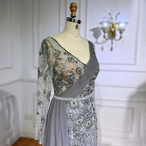 Pink Elegant Mermaid Sexy With Overskirt Beaded Luxury Evening Dresses Gowns For Women Arabic Party 2025 LA71835