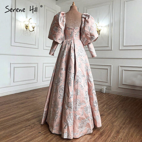 Pink Lantern Sleeves Evening Dresses Gowns 2025 A-Line Sexy For Women Wedding Party LA71280