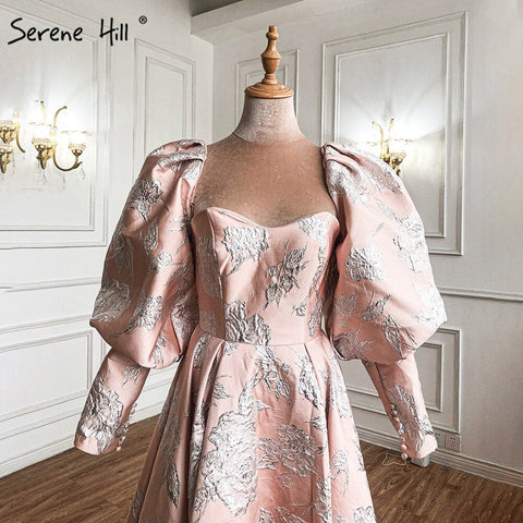 Pink Lantern Sleeves Evening Dresses Gowns 2025 A-Line Sexy For Women Wedding Party LA71280