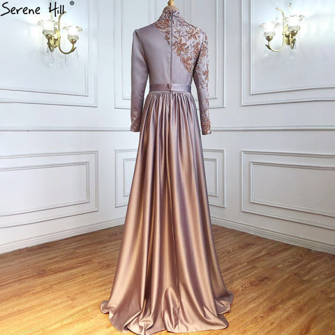 Pink Luxury A-Line Evening Dresses Gowns 2025 One Shoulder Beading Sexy For Women Party LA71033