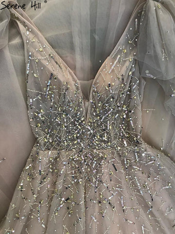 Pink Luxury Beaded Evening Gowns For Women 2025 Sexy A-Line Evening Dresses Long LA71411