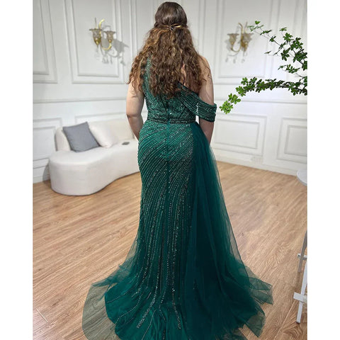 Pink Luxury High Split Evening Dresses Gowns 2025 Beaded Elegant Meramid For Women Party LA71371