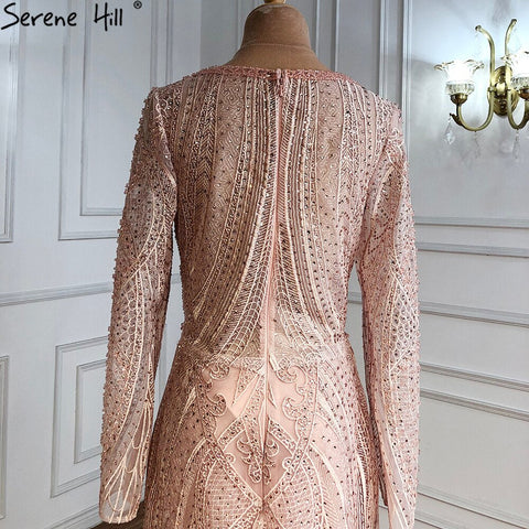 Pink Muslim Luxury Evening Dresses Gowns 2025 Mermaid  Beaded Elegant For Women Wedding Party LA71182