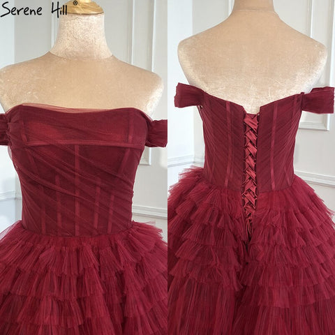 Pink Off Shoulder Wedding Dresses 2025 Tiered Sexy Simple High Quality Bridal Gowns HM67120 Custom Made