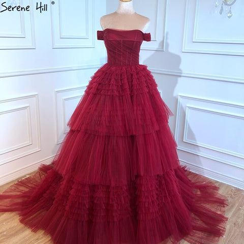 Pink Off Shoulder Wedding Dresses 2025 Tiered Sexy Simple High Quality Bridal Gowns HM67120 Custom Made