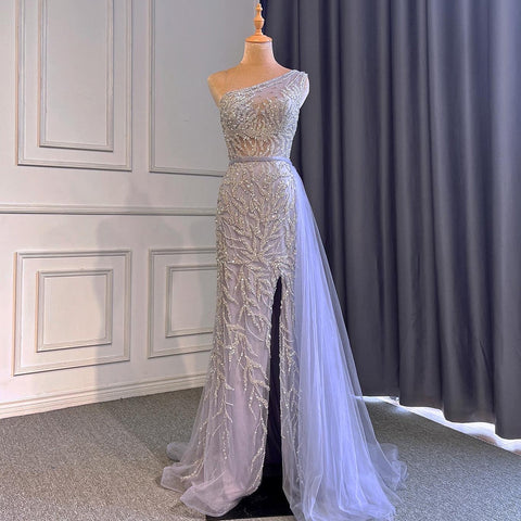 Pink Sexy High Split Mermaid Elegant Evening Dresses Gowns Luxury Beaded 2025 For Women Party LA71582