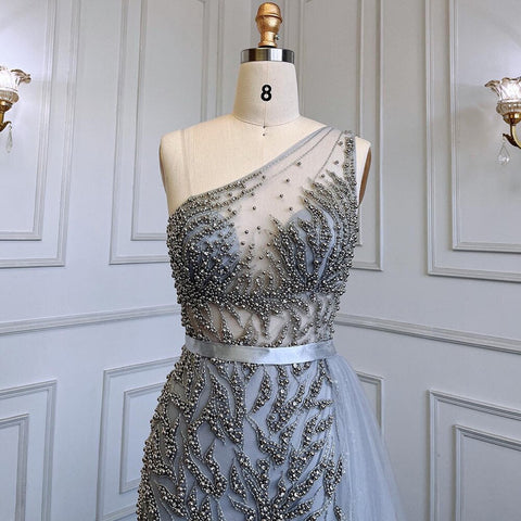 Pink Sexy High Split Mermaid Elegant Evening Dresses Gowns Luxury Beaded 2025 For Women Party LA71582