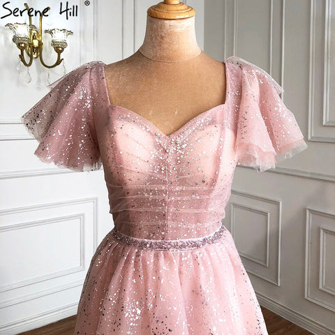 Pink Sexy Luxury Evening Dresses Gowns 2025 A-Line Glitter Tiered Princess For Women Party LA70924