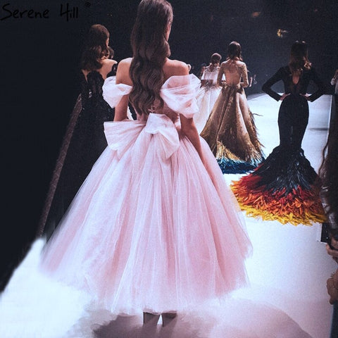 Robe de soirée rose simple sans manches, décolleté en cœur, perles, longueur cheville, modèle 2025 LA70702 